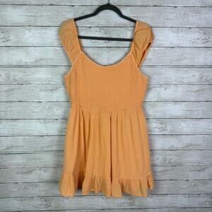 American Eagle Ruffled Mini Dress Orange Size Large